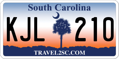 SC license plate KJL210
