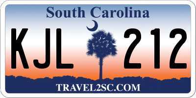 SC license plate KJL212