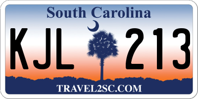 SC license plate KJL213