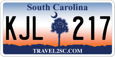 SC license plate KJL217