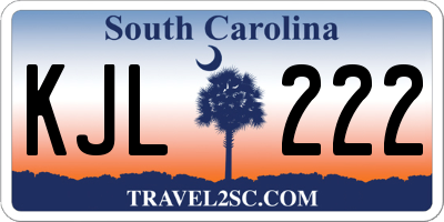 SC license plate KJL222