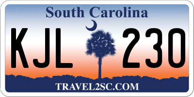 SC license plate KJL230