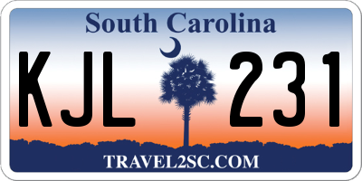 SC license plate KJL231
