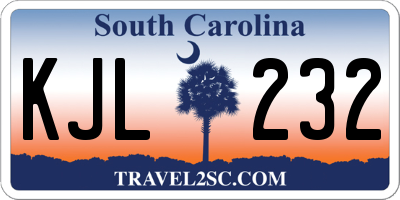 SC license plate KJL232