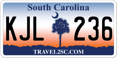 SC license plate KJL236