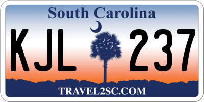 SC license plate KJL237