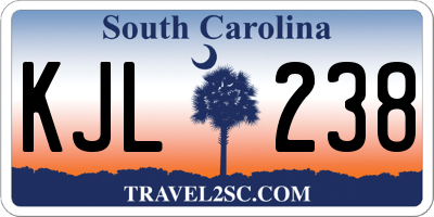 SC license plate KJL238
