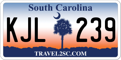 SC license plate KJL239