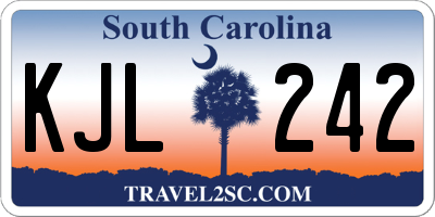 SC license plate KJL242