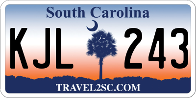 SC license plate KJL243