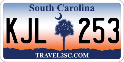 SC license plate KJL253