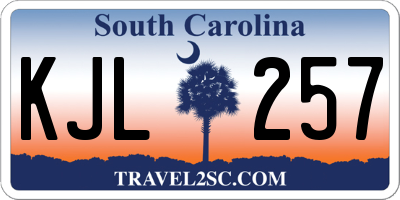 SC license plate KJL257