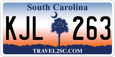 SC license plate KJL263