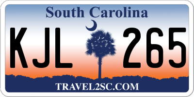 SC license plate KJL265