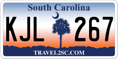 SC license plate KJL267