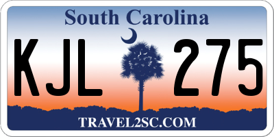 SC license plate KJL275