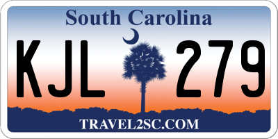 SC license plate KJL279