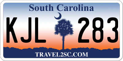 SC license plate KJL283