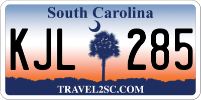 SC license plate KJL285