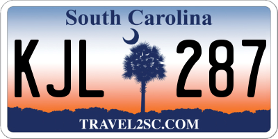 SC license plate KJL287