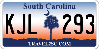 SC license plate KJL293