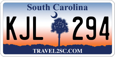 SC license plate KJL294