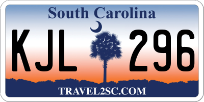 SC license plate KJL296