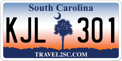 SC license plate KJL301