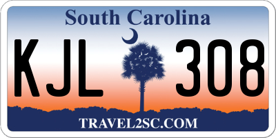 SC license plate KJL308
