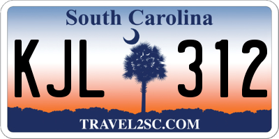 SC license plate KJL312