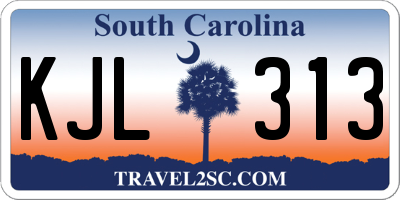 SC license plate KJL313