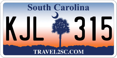 SC license plate KJL315
