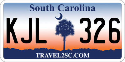 SC license plate KJL326