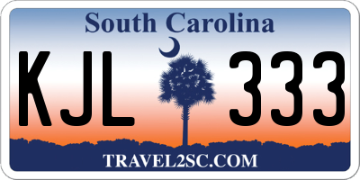 SC license plate KJL333