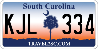 SC license plate KJL334