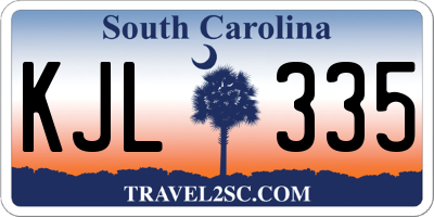 SC license plate KJL335