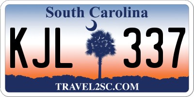 SC license plate KJL337