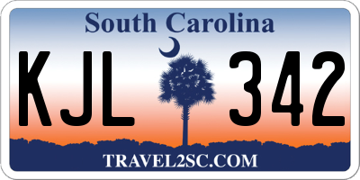 SC license plate KJL342