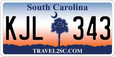 SC license plate KJL343