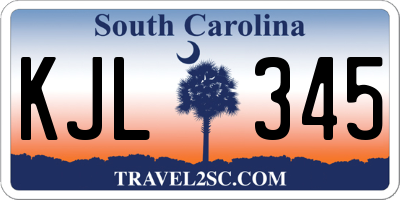 SC license plate KJL345