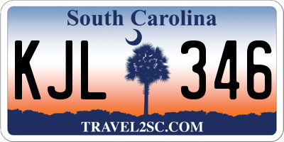 SC license plate KJL346
