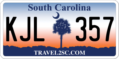 SC license plate KJL357
