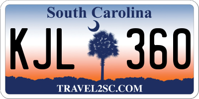 SC license plate KJL360