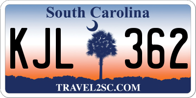 SC license plate KJL362