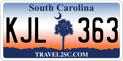 SC license plate KJL363
