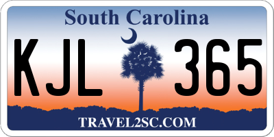 SC license plate KJL365