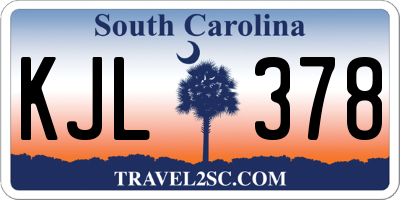 SC license plate KJL378