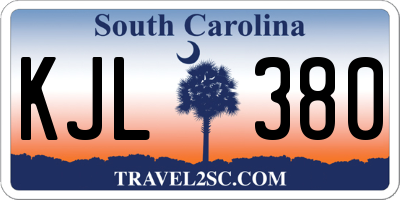 SC license plate KJL380
