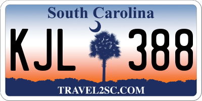 SC license plate KJL388
