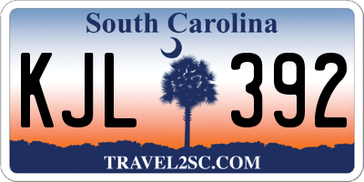 SC license plate KJL392